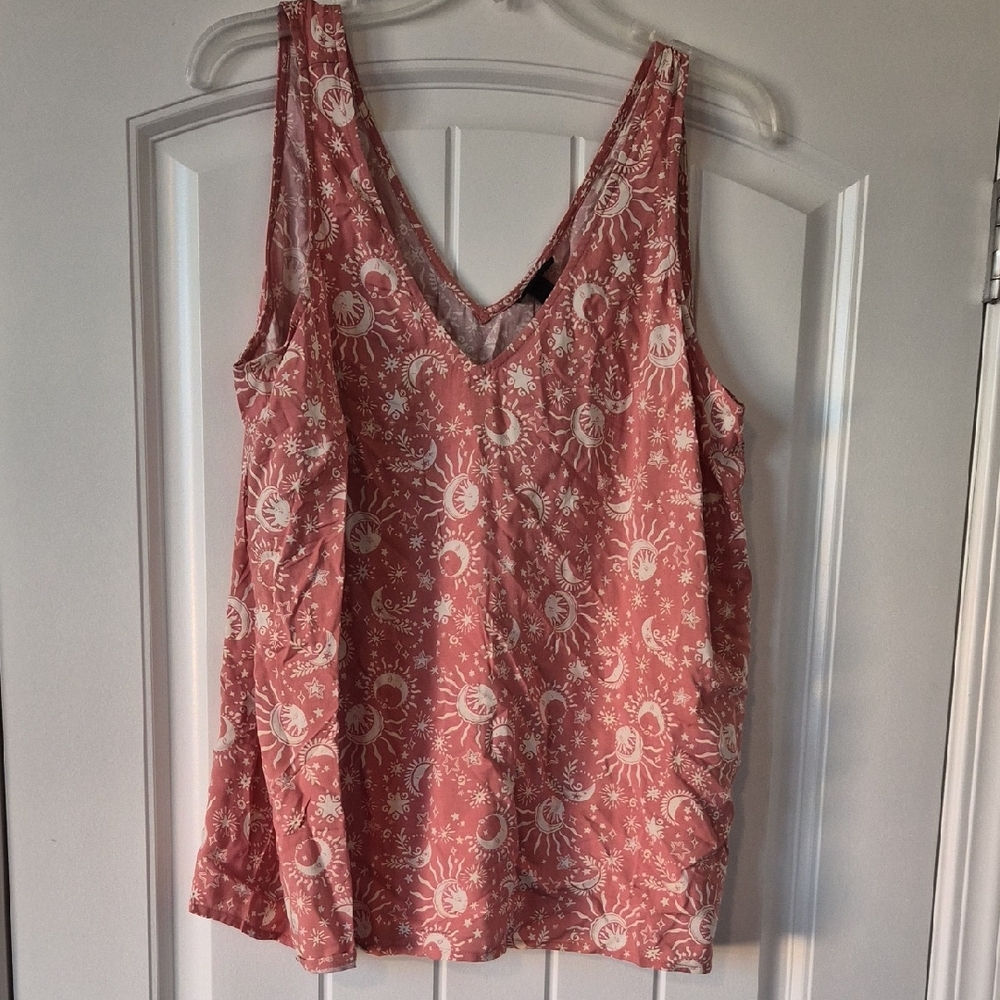 torrid Pink Sun & Moon V-Neck Tank
